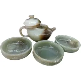 Чайный набор из нефрита "Чайная традиция" на 3 персоны, 4 предмета